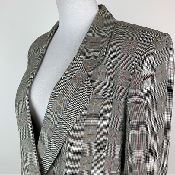 Vintage Jones Wear Plaid Double Breasted Blazer Sz 8 - Picture 9 of 14